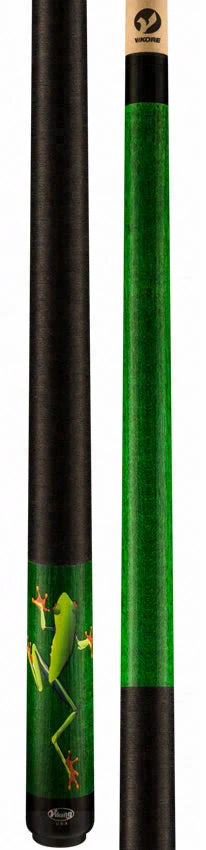 Viking De-Cues Series Emerald Stained Northwood Maple with Tree Hugger Frog Play Cue - DE0203