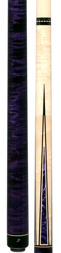 Pechauer JP T Series Natural-Stained Maple with Purple Point Inlays No Wrap Pool Cue
