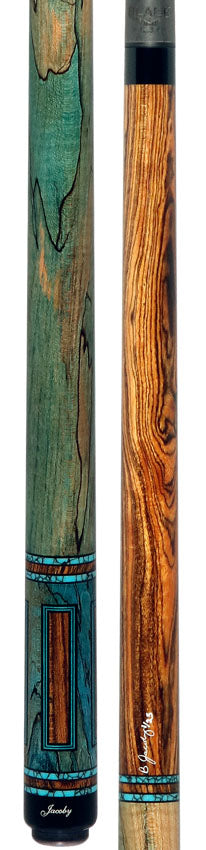 Jacoby Bocote and Spalted Maple Custom Pool Cue with 12.3mm Jacoby Black V4 Carbon Shaft