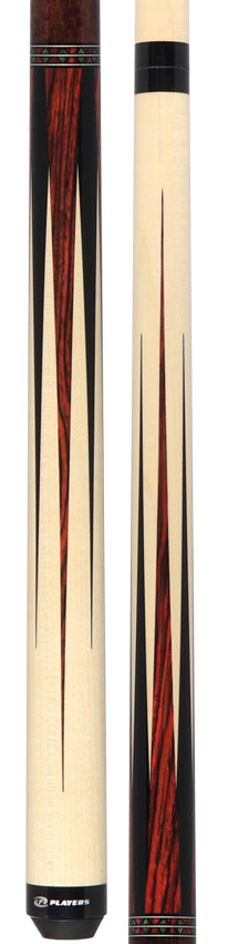 Players Maple with Black and Cocobolo Points Wrapless Graphic Series Pool Cue - G4149