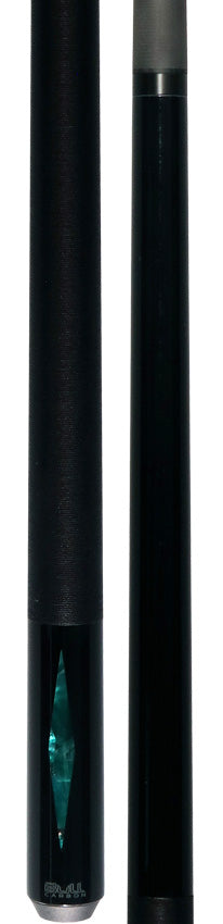 Bull Carbon Black with Iridescent Teal Inlays No Wrap Play Cue