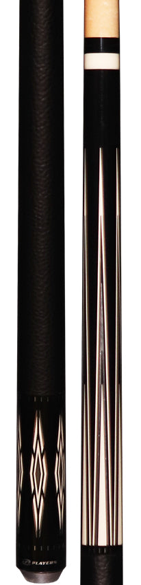 Players Exotic Series Midnight Black with Silver Graphic Pool Cue - E2305