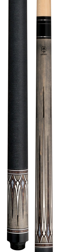 Lucky Gray with Brown and White Graphic Play Cue with Irish Linen Wrap