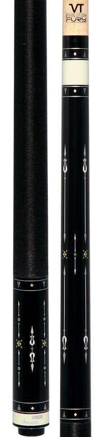 Fury Graphic Pool Cue with Pebble Grain Leather Wrap - FUVT5