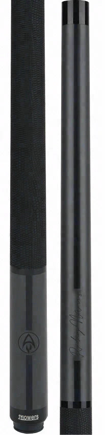 JFlowers Legends Series Rodney Morris Gray Pool Cue with Black Lizard Wrap and Carbon Shaft