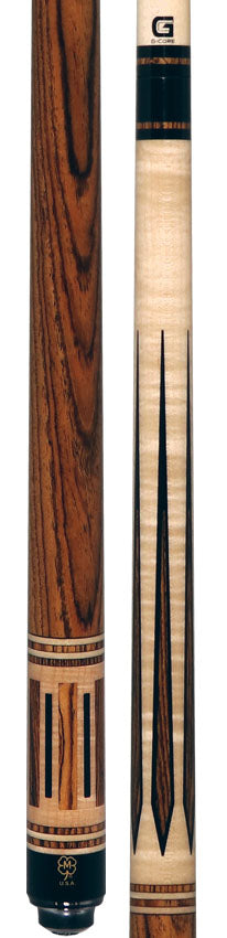 McDermott Curly Maple with Bocote and Black Urethane Inlays Cue of the Month with G-Core Shaft