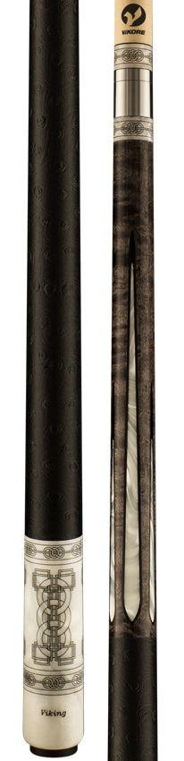 Viking DF0911 Defender Series Play Cue - Premium Smoke Stained Birdseye Maple with White Pearl and Black Inlays