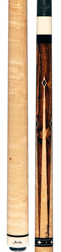 Jacoby Custom Heritage Collection Bocote and Birdseye Maple No Wrap Pool Cue with Ultra Pro Shaft