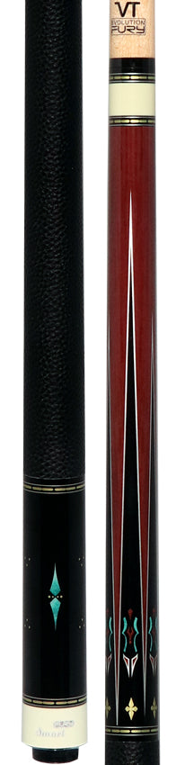 Fury Graphic Pool Cue with Pebble Grain Leather Wrap - FUVT4