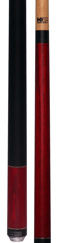 K2 Red-Stained Ash No Wrap Pool Cue with 12.50mm K2 LD Shaft