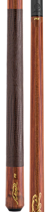 Predator P3 Prowler Rosewood with Rengas Stripes Pool Cue with Brown Lizard Grain Leather Wrap - Uniloc