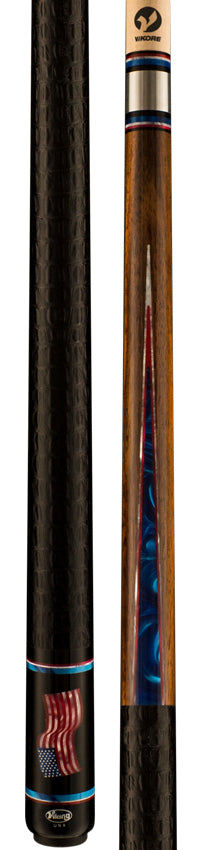 Viking Defender Series Rosewood Forearm and Blue Premium Pearl Points Pool Cue