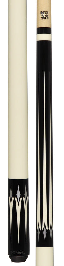 KODA Black with White Point Graphic Pool Cue - KD46 - Seybert's