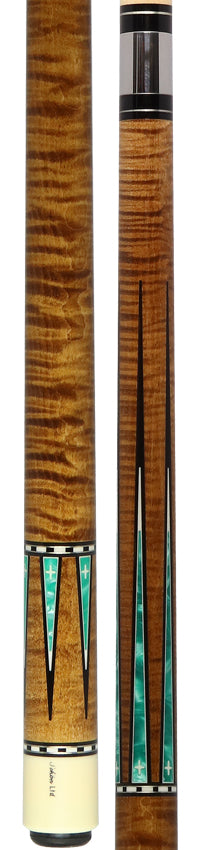 Schon Pool Cue - Dark Stain with Teal Points - LTD2300-DLS