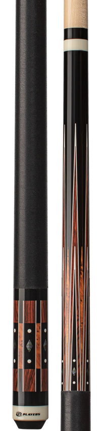 Players Black, Cocobolo, and Thuya Burl Graphic Series Pool Cue - G4144