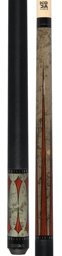 Koda Gray-Stained Maple with Cocobolo Points Graphic Pool Cue - KD49