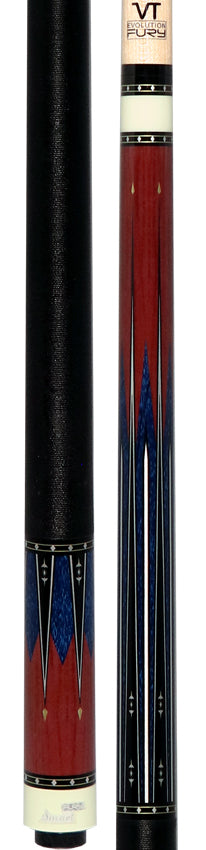Fury Graphic Pool Cue with Pebble Grain Leather Wrap - FUVT3
