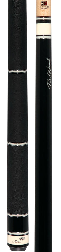 Fury Black Tec-Wood Pool Cue | Elephant Wrap | FREE Case + Extension - FUTWN1