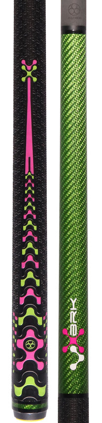 Poison VX BRK Sport Wrap Break Pool Cue - Green and Pink with Venom Carbon Shaft