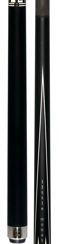 Little Monster Matte Black with White Points Graphic No Wrap Play Cue with Carbon Fiber Shaft
