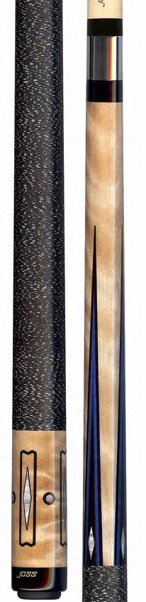 Joss Curly Maple with Blue/Black Points and Pearl Inlays Pool Cue - JC20-08
