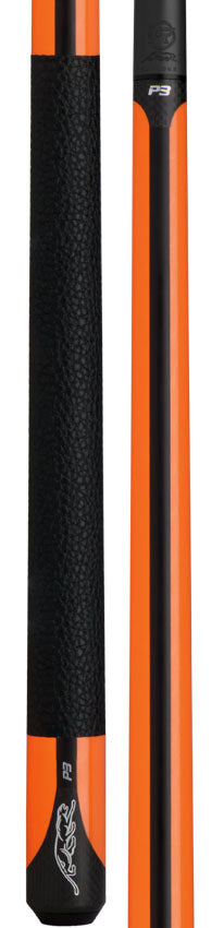 Predator P3 Flare Orange Pool Cue with Luxe Leather Wrap - Uniloc