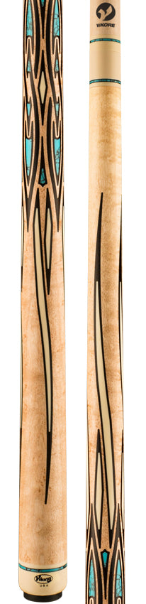 Viking HL0604 Helix Series Play Cue - Khaki Stained Birdseye Maple with 88 West African Ebony Inlays