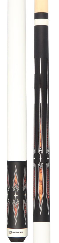 Players Matte Black with Thuya and Snakewood Points Graphic Series Pool Cue - G4150