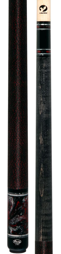 Viking Twilight Series Smoke-Stained Curly Maple with Crimson Storm Premium Pearl Play Cue