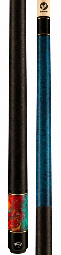 Viking Bedlam Series Teal-Stained Maple with Aqua Fire Pearl Play Cue -  - BE0108