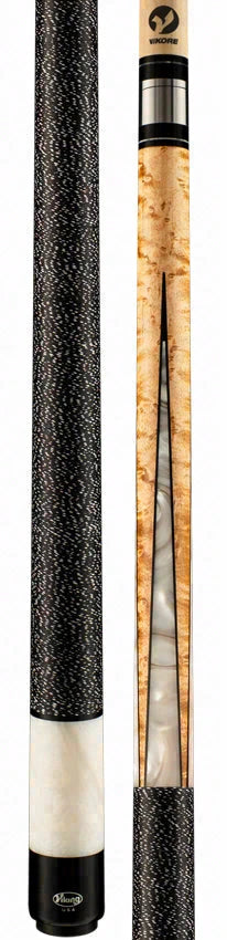 Viking Helix Series Khaki-Stained Birdseye Maple with White Premium Pearl Play Cue - HL0404