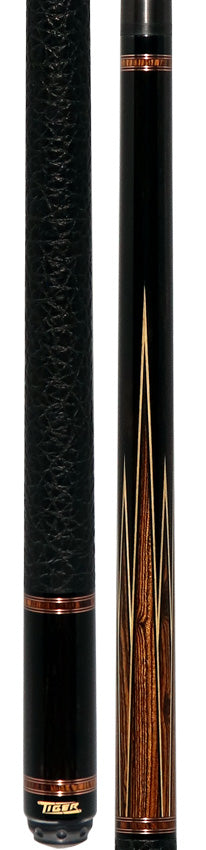 Tiger LX6 Ebony and Bocote Pool Cue with Buffalo Leather Wrap