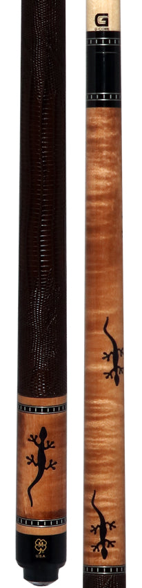 McDermott  G Series Walnut Stained Maple with Black Juma Gecko Inlays Pool Cue - G516