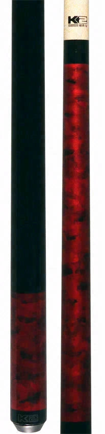 K2 Matte Red Smoke Graphic No Wrap Pool Cue with 12.5mm LD Shaft