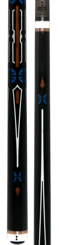 Becue Psyche 2 Carbon Fiber Play Cue with Walnut and Pearl White Inlays