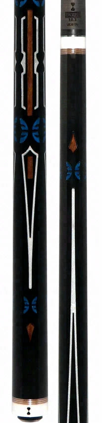 Becue Psyche 2 Carbon Fiber Play Cue with Walnut and Pearl White Inlays