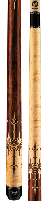 Viking MT0604 Motore Series Play Cue - Khaki-Stained Birdseye Maple with East Indian Rosewood Inlays