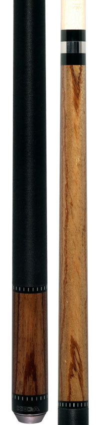 KODA Gray-Stained Zebrawood Pool Cue with Linen Wrap