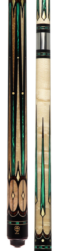 McDermott G3002 2024 Cue Of the Year - Green Malachite with IPro Slim Shaft with Matching Inlays and Ringwork