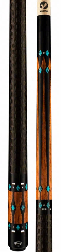 Viking Ovation Series Ebony with Bubinga and Turquoise Inlays Play Cue
