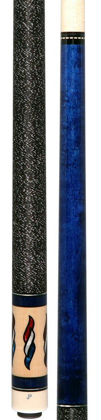 Pechauer JP T Series Blue-Stained Maple Pool Cue with Linen Wrap