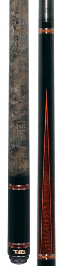 Tiger LX1 Ebony and Snakewood No-Wrap Pool Cue with Fortis LD Carbon Fiber Shaft