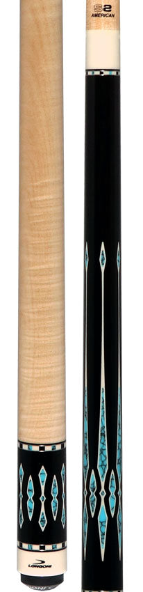 Longoni Black Mamba II Natural No Wrap Pool Cue with VP2 - S2 American Shaft