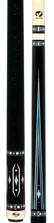 Ariel Carmeli by Viking Diamond Series Blue Diamond Pool Cue with Vikore Shaft - Black Crocodile Wrap
