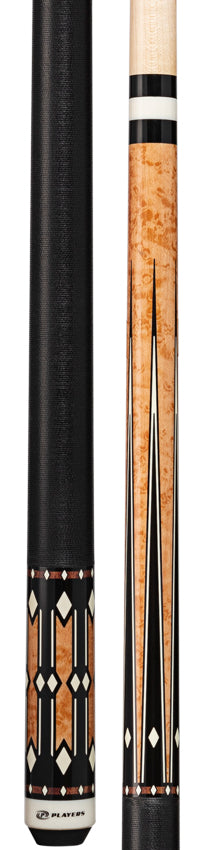 Players Light Coffee Stain with Black Points Graphic Series Pool Cue - G4142