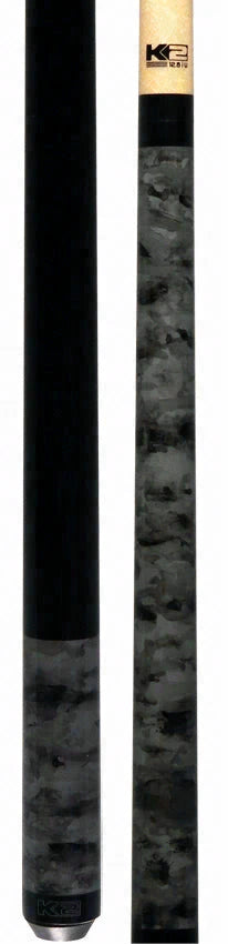 K2 Matte Gray Smoke Matte Graphic No Wrap Pool Cue with 12.5mm LD Shaft
