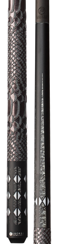 Lucasi Pinnacle Matte Black/Imitation Bone Cue with Carbon Fiber Tech Shaft Cue