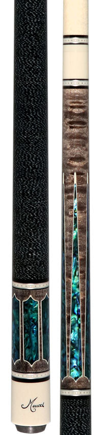 Meucci 2020 Gray - Blue Pearl - Black/White Wrap Pool Cue with Pro Shaft - 2020GYBLBKWHP