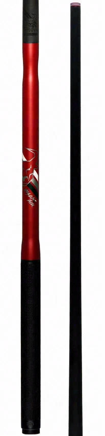 Bull Carbon Ruby Red Insane Air Jump Cue with Multi-Zone Sport Grip Wrap