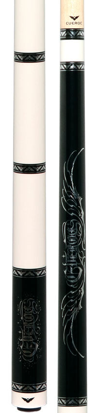 Cueroc Goth 3 Black with Silver Graphic No Wrap Pool Cue